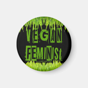 Imán SlipperyJoe's atención vegana feminista que llama 