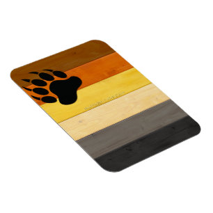 Imán SlipperyJoe's Bear Pride flag wooden Brotherhood f