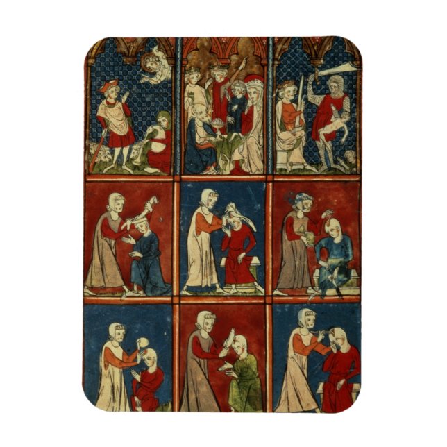 Imán Sloane 1977 fol.2V Escenas médicas y bíblicas, par (Vertical)