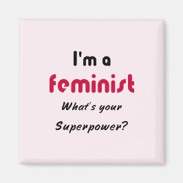 Imán Slogan de superpotencia feminista rosa
