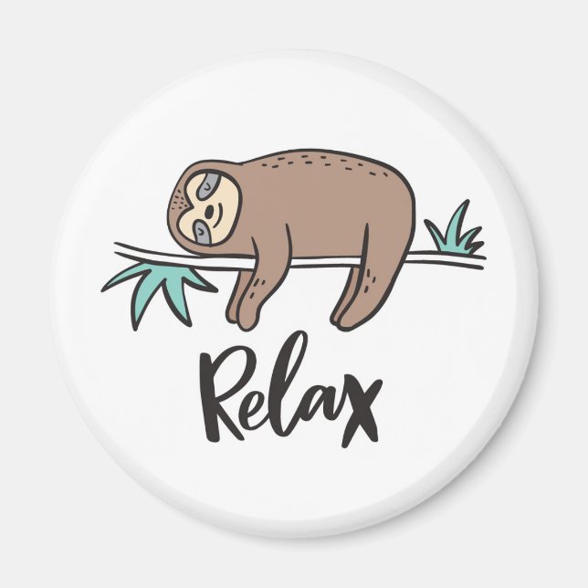 Imán Sloth dice Relax (Frente)