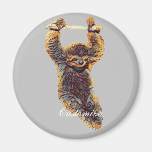 Imán Sloth Hanging Out Thunder_Cove