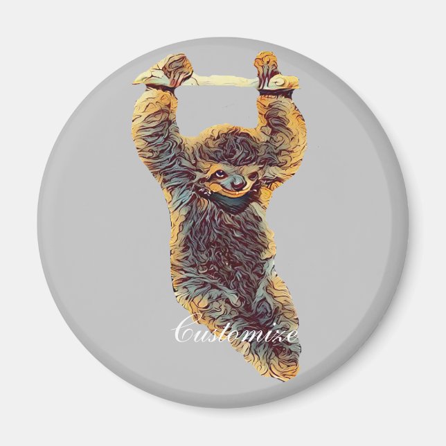 Imán Sloth Hanging Out Thunder_Cove (Frente)