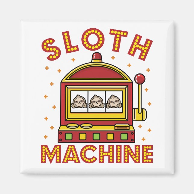 Imán Sloth Machine Slots Machine Casino Gambling (Frente)