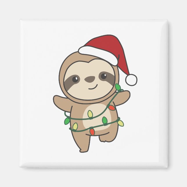 Imán Sloth Navidades Winter Animals Sloths (Frente)