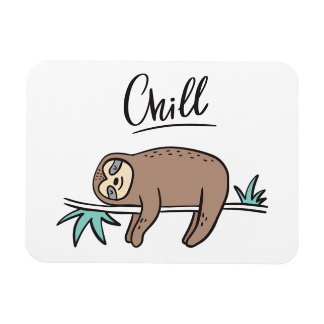 Imán Sloth Says Chill (Horizontal)