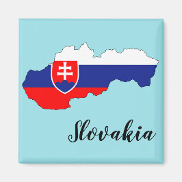 Imán Slovakia Flag Map