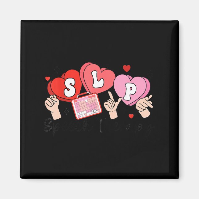 Imán Slp Valentine's Day Speech Language Pathologist St (Frente)
