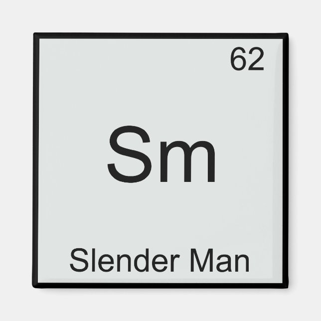 Imán Sm - Símbolo del Elemento Químico de Slender Man D (Frente)