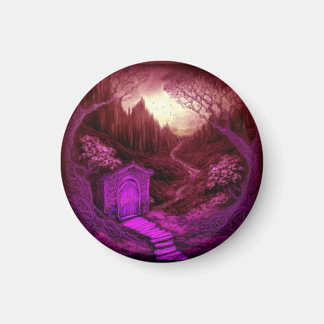 Imán Small Unique Cabin Set Along A Stream (Frente)