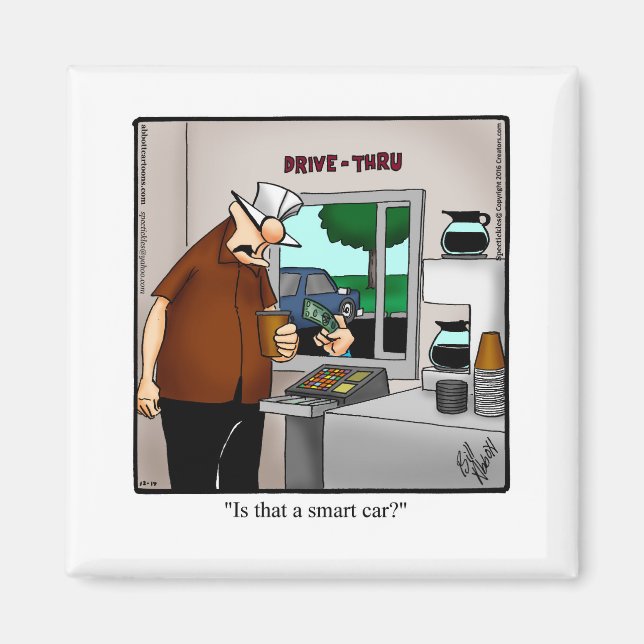Imán Smart Car Humor Refrigerator Magnet (Frente)