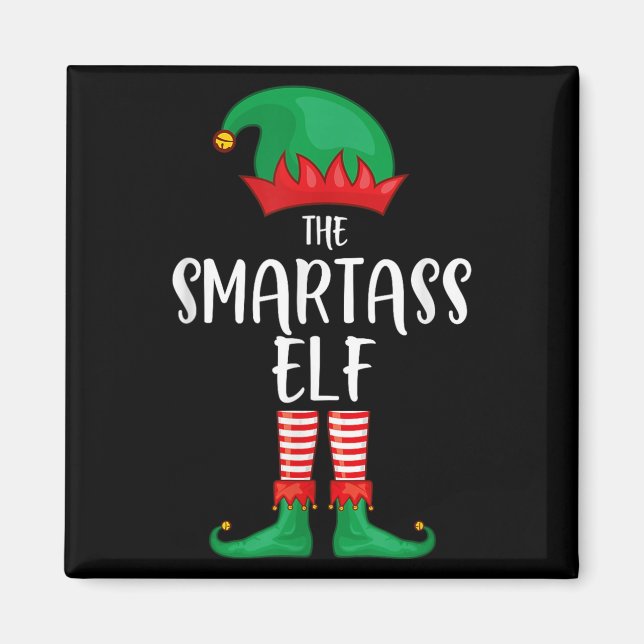 Imán Smart Elf Christmas Party Matching Family Group Pa (Frente)
