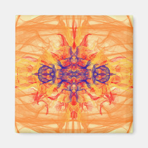 Imán SMOKE naranja - Arte Fractal - Magnet