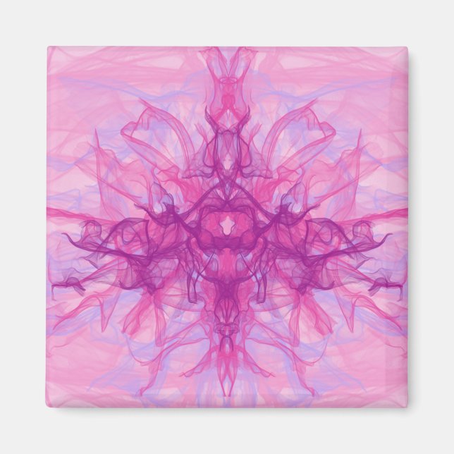 Imán SMOKE PINK - Arte fractal moderno y abstracto - (Frente)