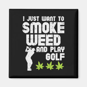 Imán Smoke Weed Juega Golf Golfing Thc Golfer Stoner