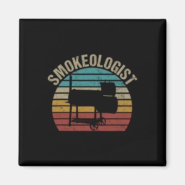 Imán Smokeólogo - Gracioso Pitmaster Bbq Smoker Grillin (Frente)