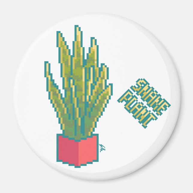 Imán Snake plant Pixelart, Pixel Art (Frente)