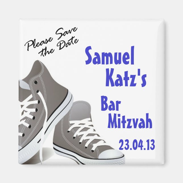 Imán Sneakers Bar/Bat Mitzvah Magnet (Frente)