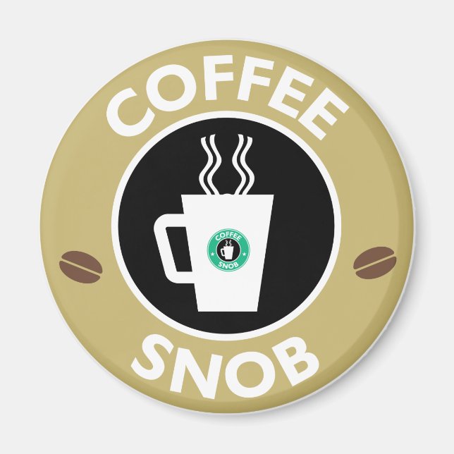 Imán Snob por café, humor por café (Frente)
