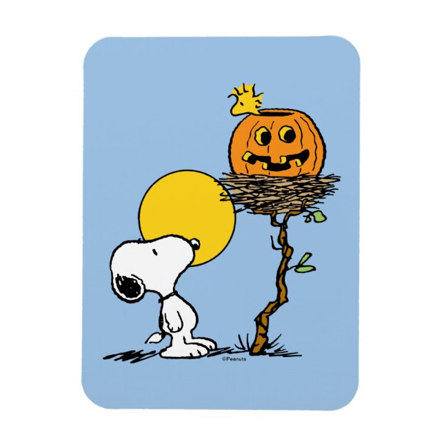 Imán Snoopy & Woodstock Nest con Jack O' Lantern (Vertical)
