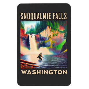 Imán Snoqualmie Falls Washington Shirt, Sasquatch
