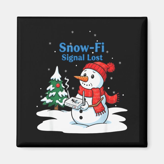 Imán Snow-fi Signal Lost Funny Christmas Snowman Wifi  (Frente)