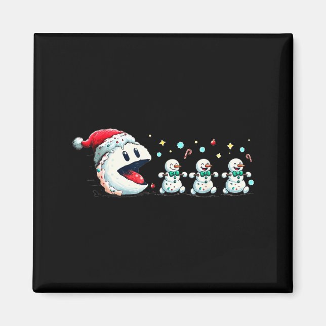 Imán Snow Man Xmas Tee Snowman Gamer  (Frente)