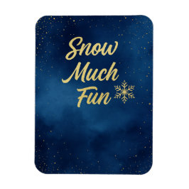 Imán Snow Much Fun Winter Magnet – Gold Snowflake 