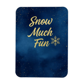 Imán Snow Much Fun Winter Magnet – Gold Snowflake 