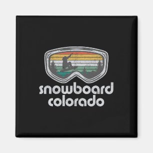 Imán Snowboard Colorado Mountain Resort Retro Snowboard