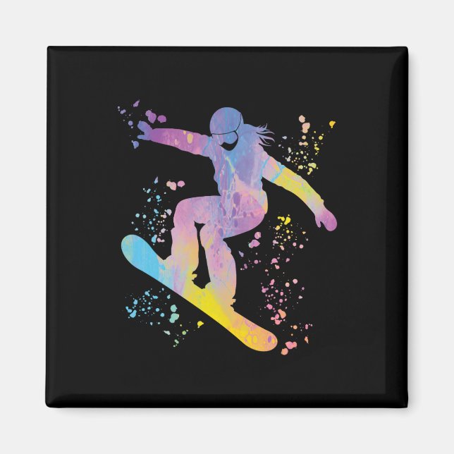 Imán Snowboard Colorful Snowboard Snowboard &# (Frente)