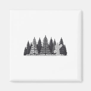 Imán Snowboard de árbol de pino vintage - Snowboard Gua