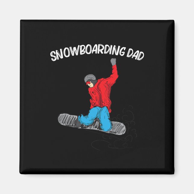 Imán Snowboard De Guay Para Papá, Papa Snowboard Snow W (Frente)