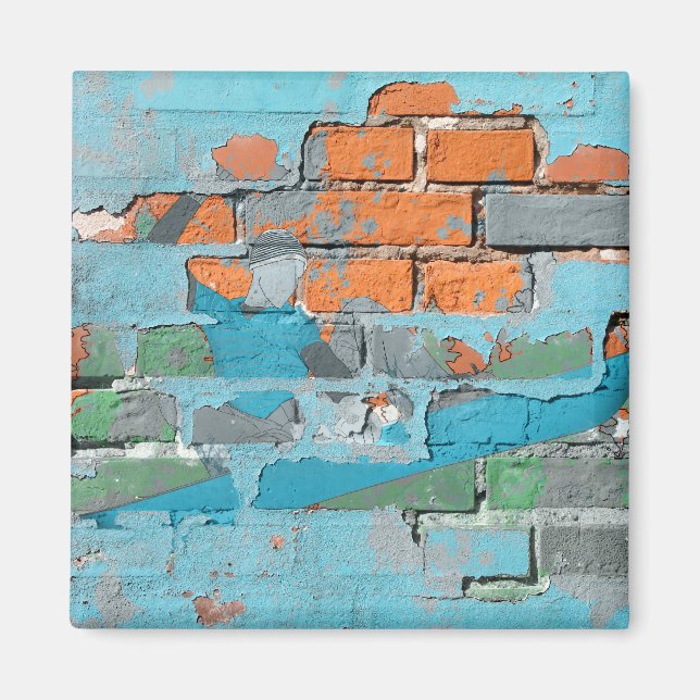 Imán snowboard de ladrillo. (Frente)