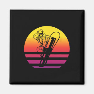 Imán Snowboard estilo retro vintage 1