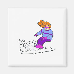 Imán Snowboard feliz galón