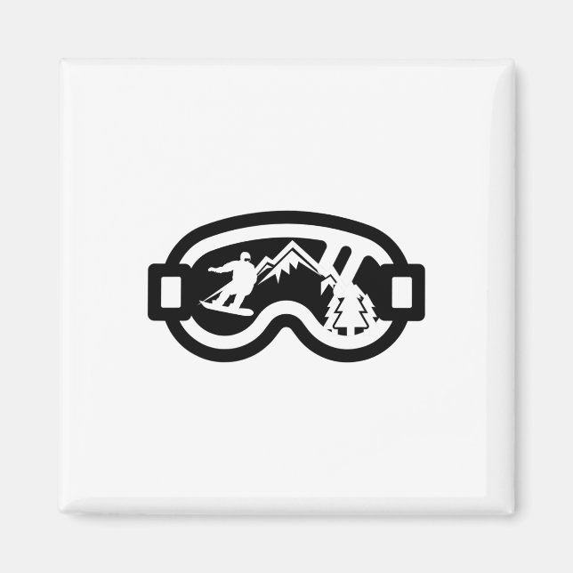 Imán Snowboard Goggles Mountain Snowboarding (Frente)