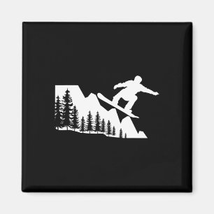 Imán Snowboard Mountain Winter Sports Adventure Snow