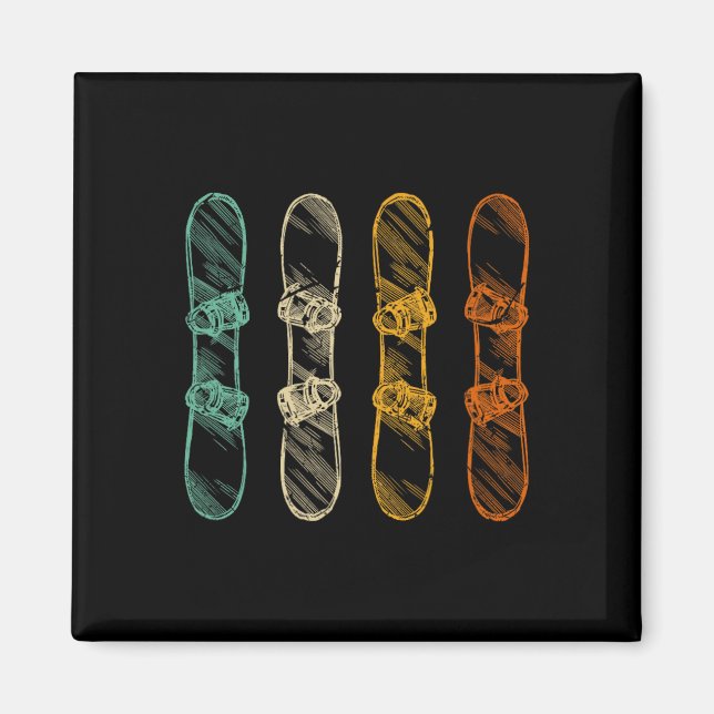 Imán Snowboard Retro (Frente)