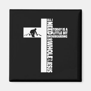 Imán Snowboard Snowboard Jesus Faith Cross Christian