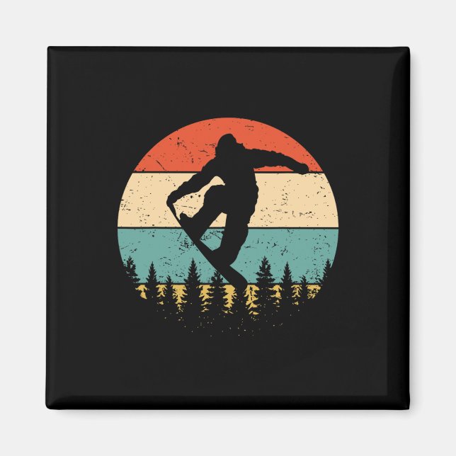 Imán Snowboard vintage- Snowboard retro (Frente)