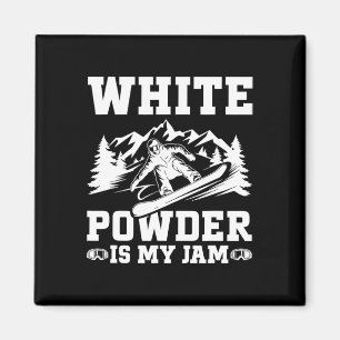 Imán Snowboard White Powder Nieve Invierno Snowboard