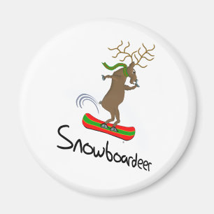 Imán Snowboardeer Gracioso Reno Snowboarding