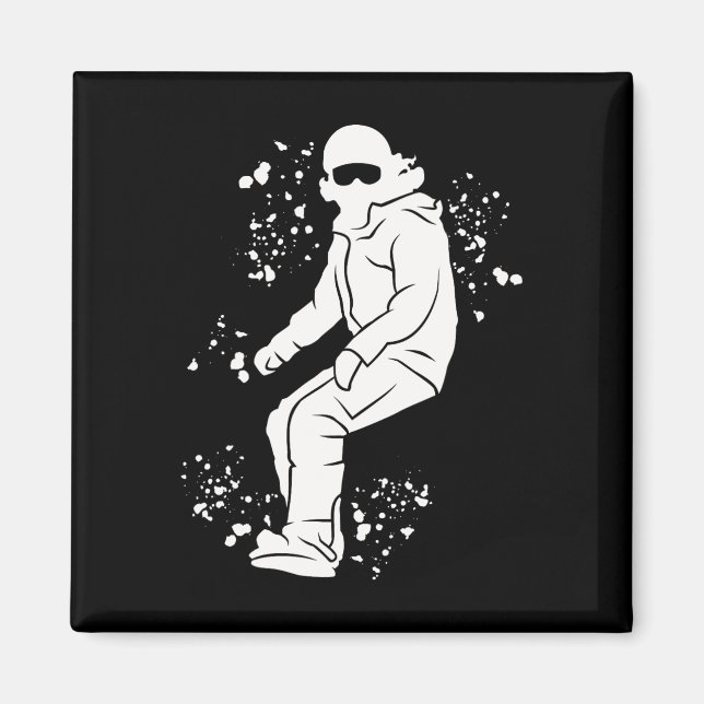 Imán Snowboarder Colorful Snowboard 3 (Frente)
