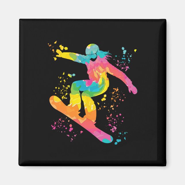 Imán Snowboarder Colorful Snowboard Snowboard 22 (Frente)