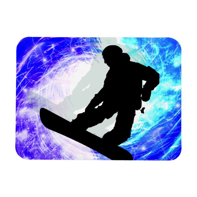 Imán Snowboarder en Whiteout (Horizontal)