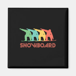 Imán Snowboarder Retro Pop Art Snowboarding Gráfico