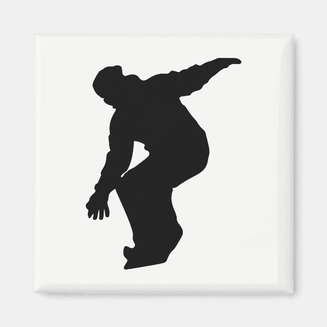 Imán Snowboarder Silhouette (Frente)