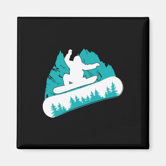 Imán Snowboarder Winter Snowboard Vintage Snowboard (Frente)