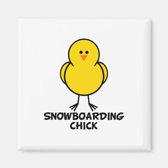 Imán Snowboarding Chick (Frente)